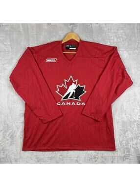 Bauer Team Canada Hockey Practice Jersey Men's Large Red Sporty Fan Apparel Y2K